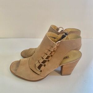 Paul Green Mindy Nubuck Suede Leather Beige Tan Sandal Size US 9 ,UK 6.5